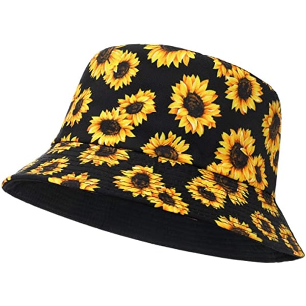 Bucket Hat Bomull Sommer Fiskerhatt for Kvinner Menn，（solsikke