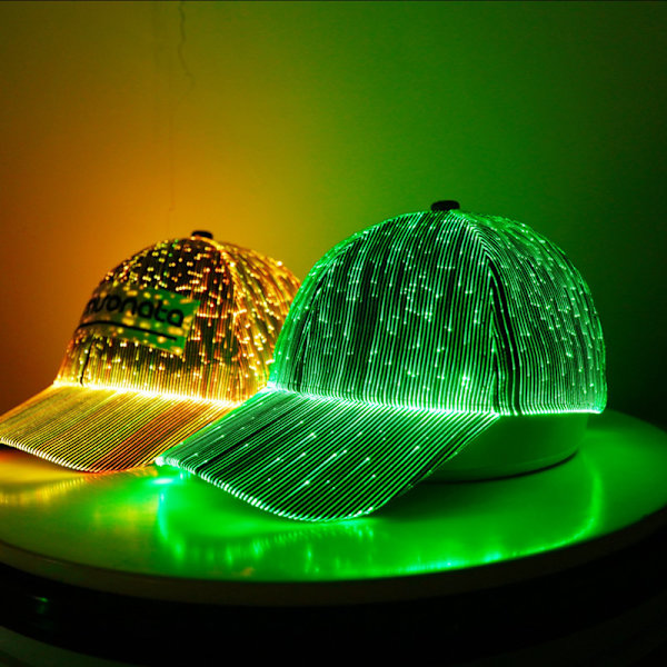 LED lysende optisk fiber hat natløb cool lysende hat o