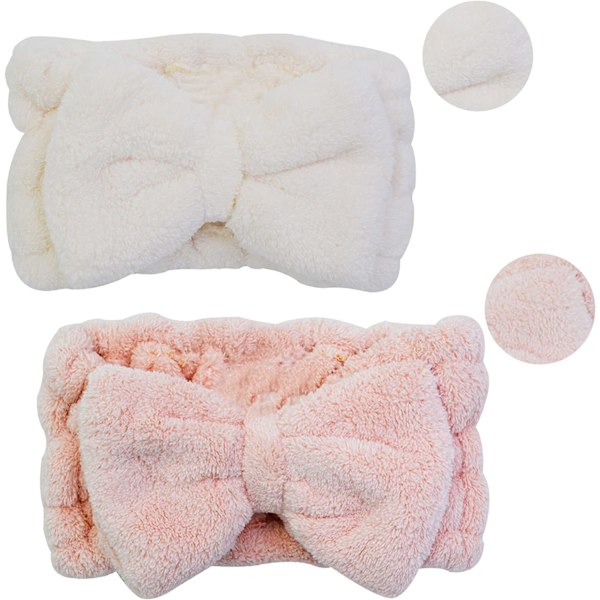 (Typ 2) 2-pack Mikrofiber Justerbara Elastiska Rosett Huvudband