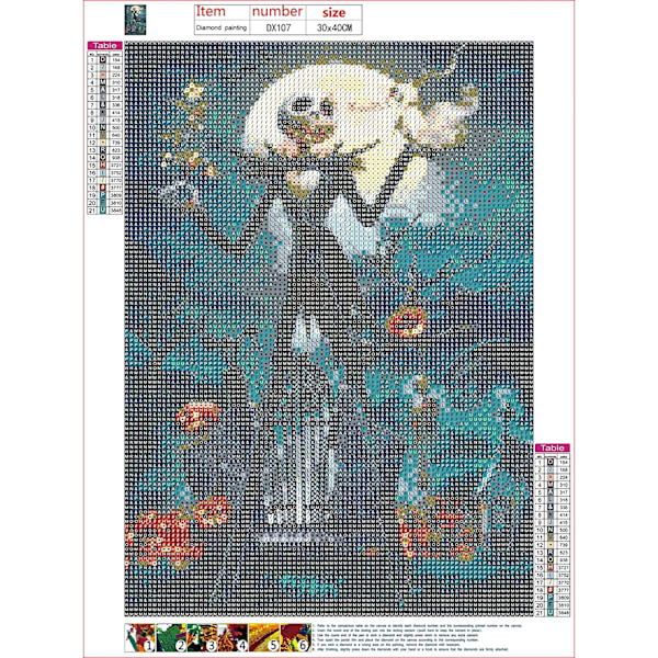 Halloween Diamantmaleri Kunst, Skull Jack, DIY Rhinestone Fuld