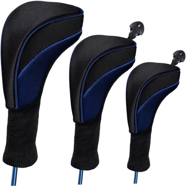 Blue - 3 golf club head covers, wood head covers