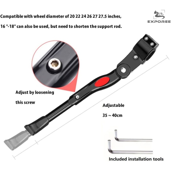Universal cykel støtteben med justerbar støtte til mountainbikes