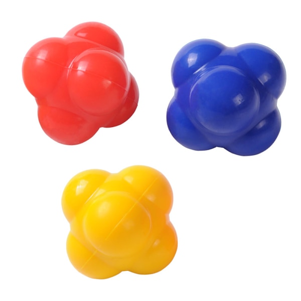 3 st Hexagonal Träningsboll Baseboll Reaktionsboll Gummi Reaktionsboll Boxnings Reflexboll Fitness Tillbehör Silica G