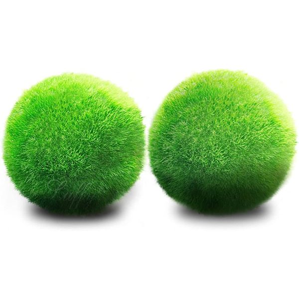 1 tum medellånga mossbollar, akvariedekor, arvegåva, älskad B