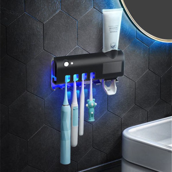 Vægmonteret tandbørsteholder, uv tandbørstesterilisator med aut
