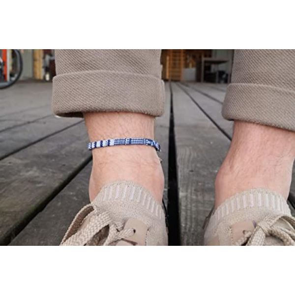(Bleu-blanc)Miesten ja naisten nilkkakoru - boho hi