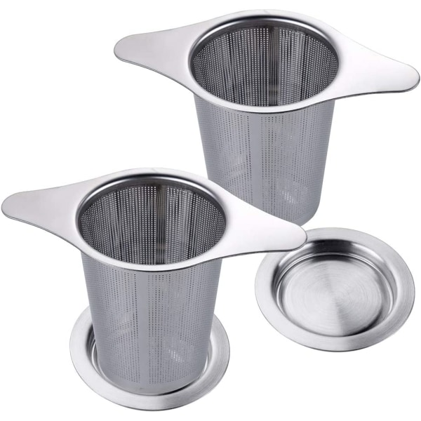 2 stk. te-filter med fine huller i rustfrit stål