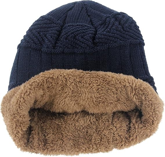 Dam tjock varm vintermössa slouchy skully stickade mössor, Nav
