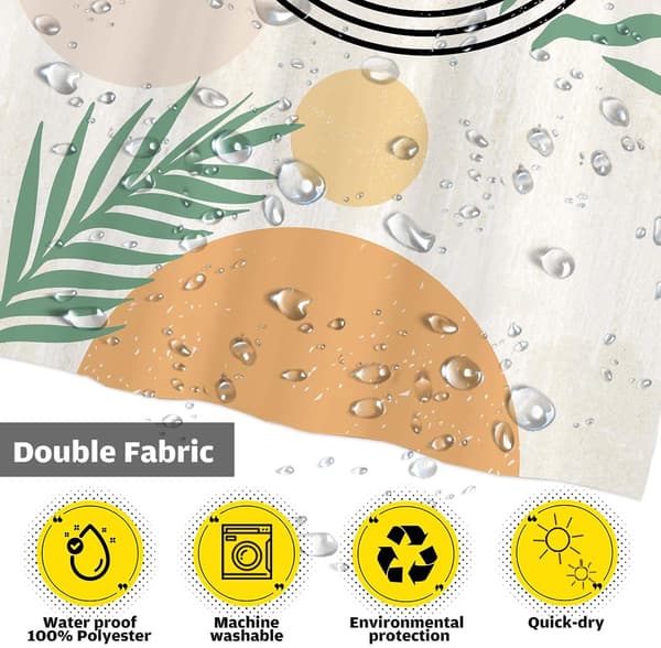 Abstrakt bruseforhæng Boho Arch Sun Beige Moderne Minimalis