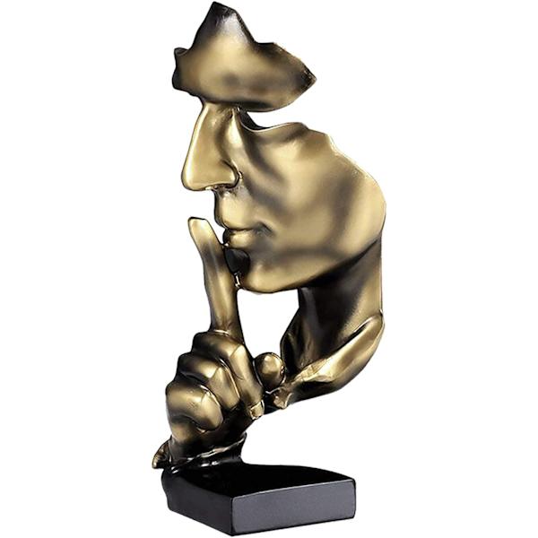 Tenker Statue, Stillhet er Gull Abstrakt Kunst Figur, Moderne Ho