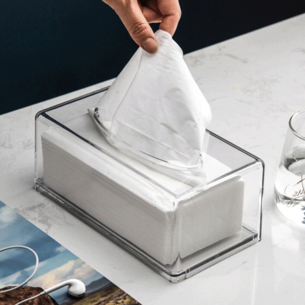Klar Tissue Box Holder Akryl Tissue Box Cover, Transparant