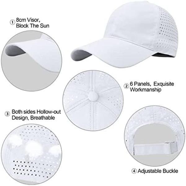 Hurtigtørrende Baseball Cap til Mænd, Unisex Sportshat - Sammenfoldelig Mesh Su