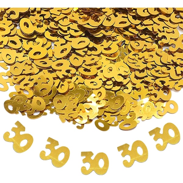 30-års konfetti, gullkonfetti 80 15 g bordkonfetti med