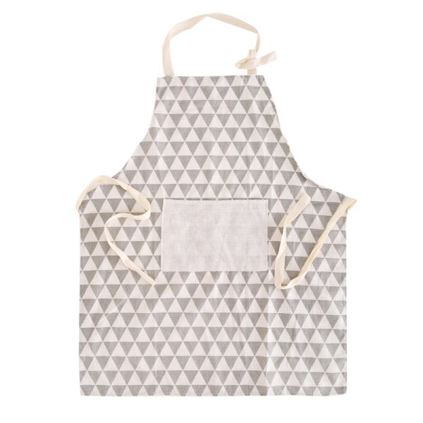 2 Piece Gray and White Cotton Cooking Apron with Adjustable Coll