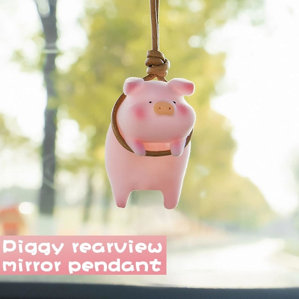 Söpö sika-auton riipus taustapeilin koriste Auto roikkuva koriste Sopii auton taustapeiliin