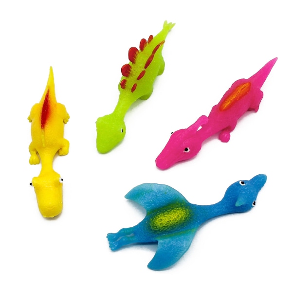 Set med 4 dinosaurie-antistressleksaker (slumpmässig färg), tecknade klämleksaker, roliga klämleksaker, husdjursantistressleksaker för avkoppling, kul eller stresslindring