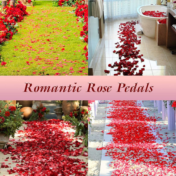 3000 kpl vaaleanpunaisia ruusun terälehtiä, keinotekoisia terälehtiä, si