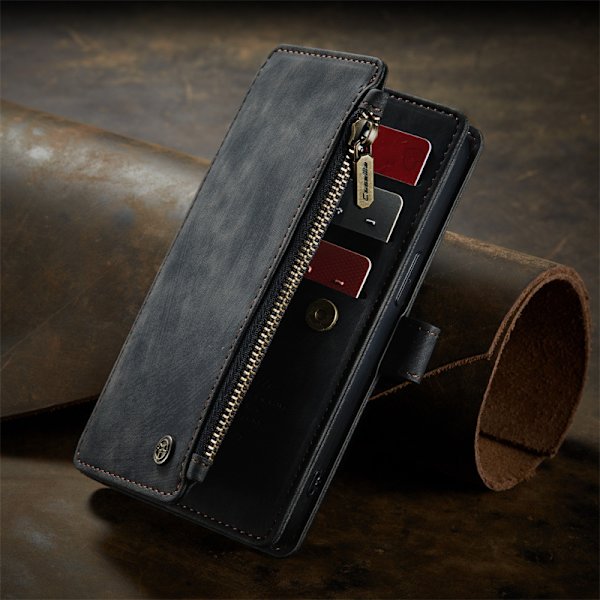 iPhone 13 Plånboksfodral för Kvinnor Män, Trendigt Slitstarkt PU Läder Magnetisk Flip Snodd Armband