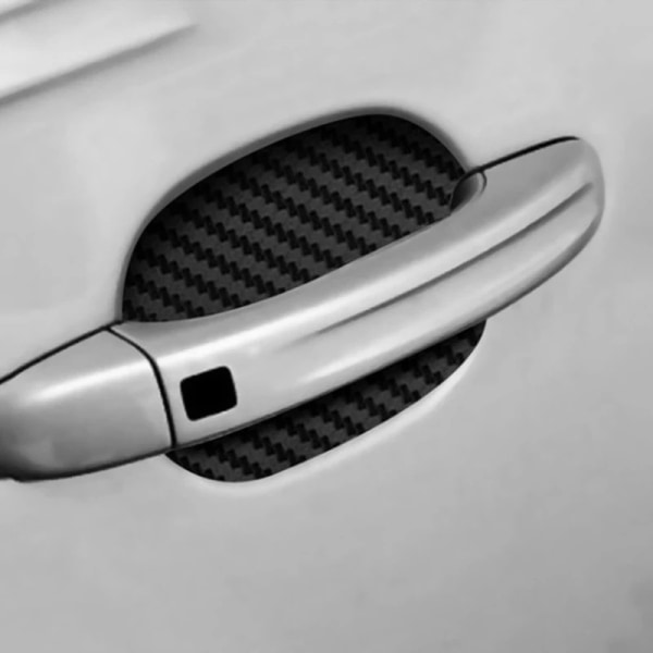 8 STK Klistermærke til bildørhåndtag, Carbon Fiber Anti-ridser Bil Do