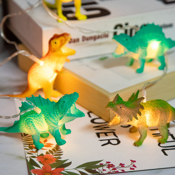Juleledd dinosaurlampesnor for tegneseriedekor for barn