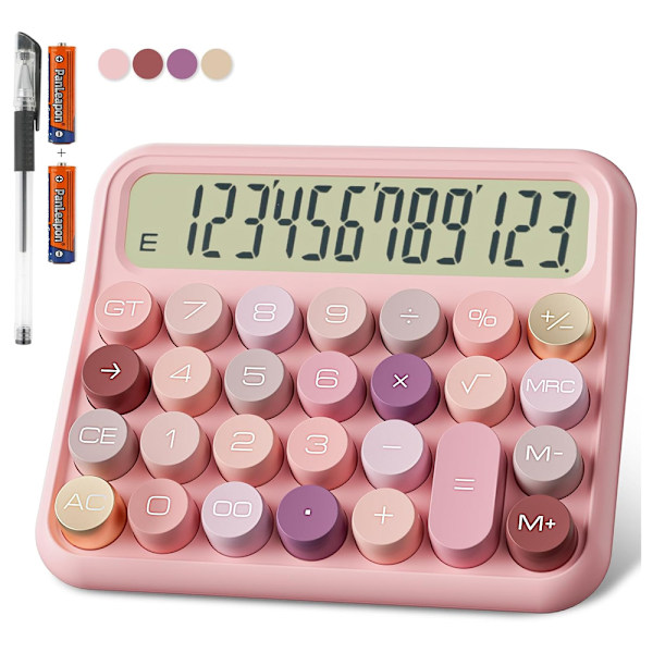 15° Vippbar Skjerm Kalkulator - Rosa - 15.5*13.5*3.5cm - 1 stk
