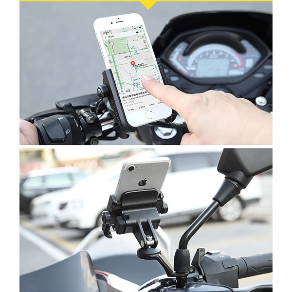 Svart Elektrisk Motorcykel Mobiltelefon Hållare Bike Navigation Br