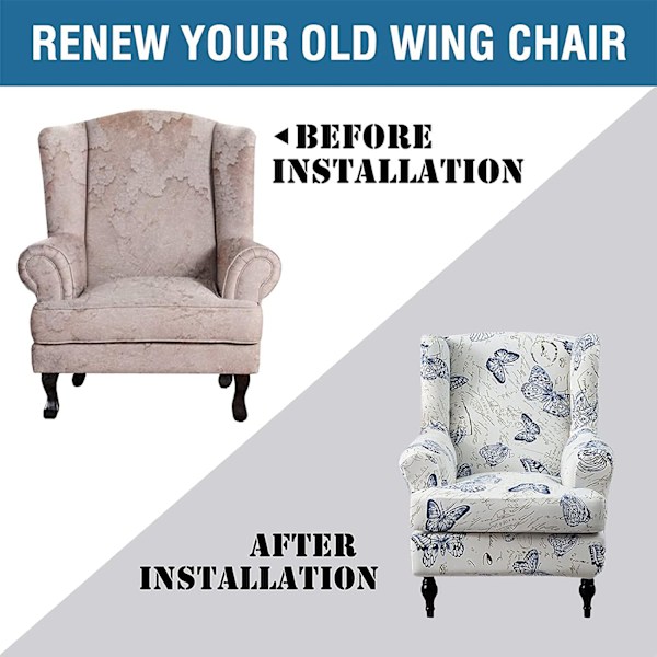 Wing Chair Överdrag Stretch Spandex Wingback Chair Överdrag