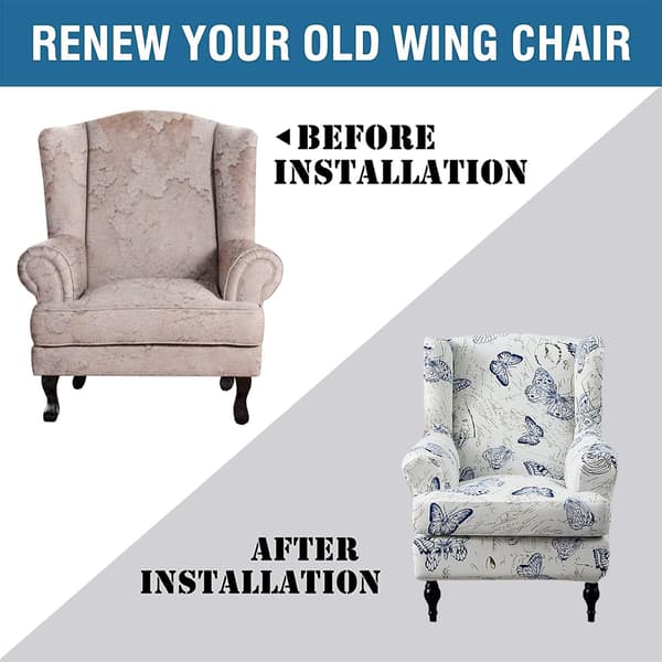 Wingstolstrekk Stretch Spandex Wingback Stolovertrekk