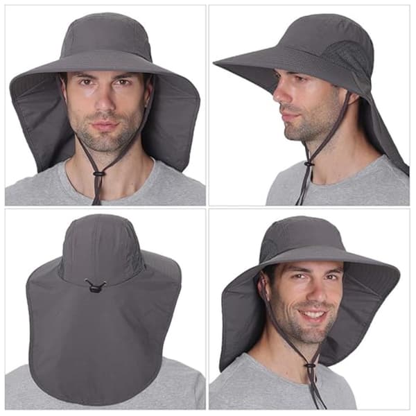 Sommer anti-ultraviolet sol bucket hat (Mørkegrå)