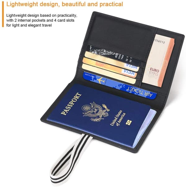 Passfodral, äkta läder passfodral, RFID-blockerande