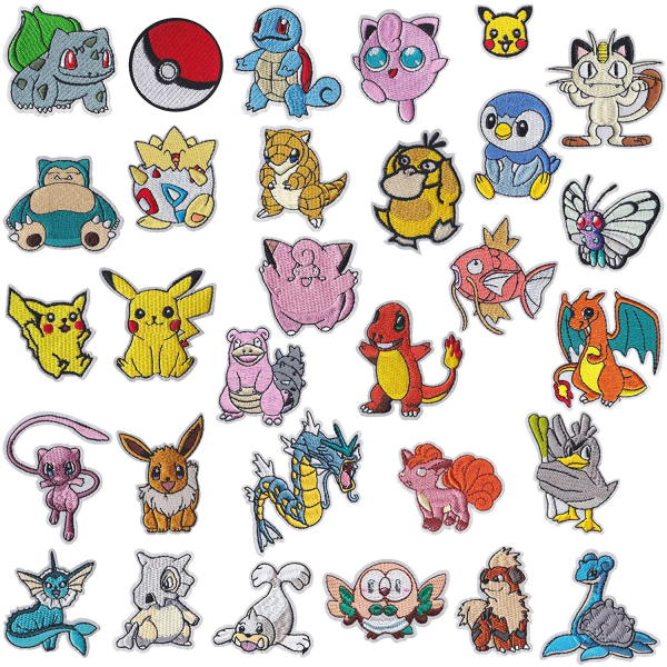 30 anime pocket monster pikachu broderad dekorativ dekal pat