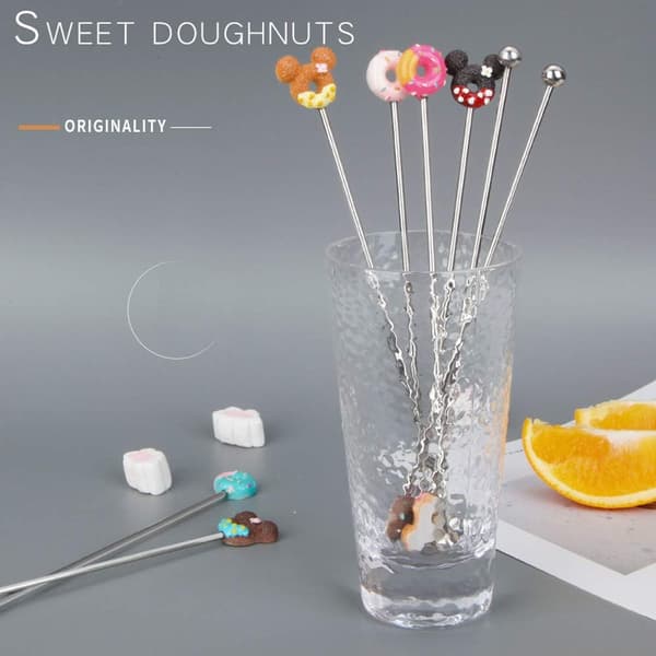 Sæt med 8 rustfrie stål cocktailomrørere 8 tommer donutform fo