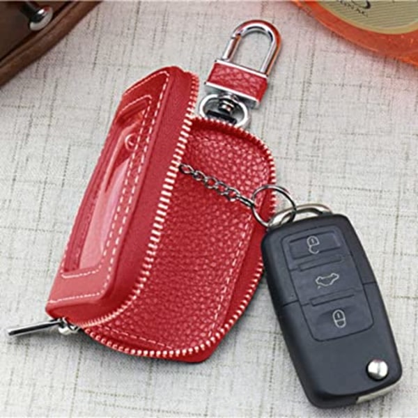 Sac porte-clés de voiture (rød), portefeuille porte-clés en cu
