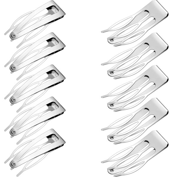 24 st dubbelgreppshårklämmor i metall, snäpphårklämmor, hårklämmor Silver