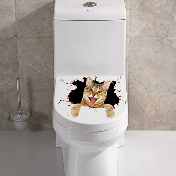 Kissakoira luova wc kylpyamme jääkaappi seinä tarra olohuone
