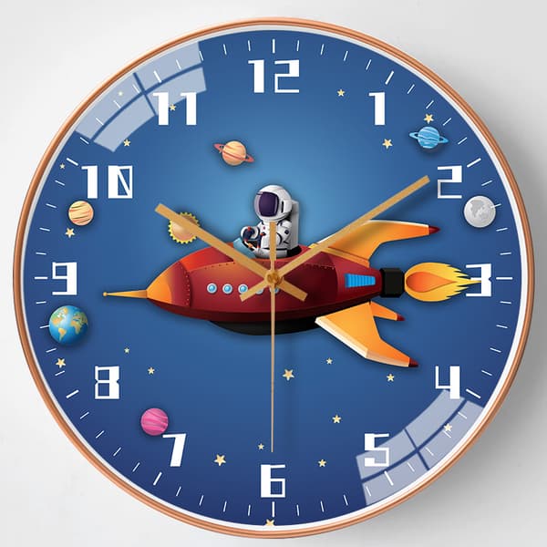 12\" Tyst Astronaut Barnklocka Tyst Barnklocka