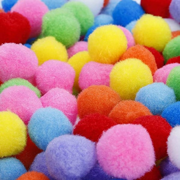 (500 stk.) Pom poms Craft elastiske mini pom poms dekorationer bal