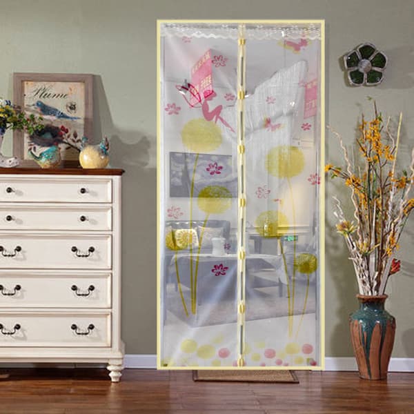 Ett sett (presset løvetann beige, ca 90*210cm) Magnetisk dør