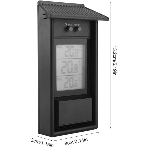Digitalt termometer for innendørs utendørs, vanntett trådløst