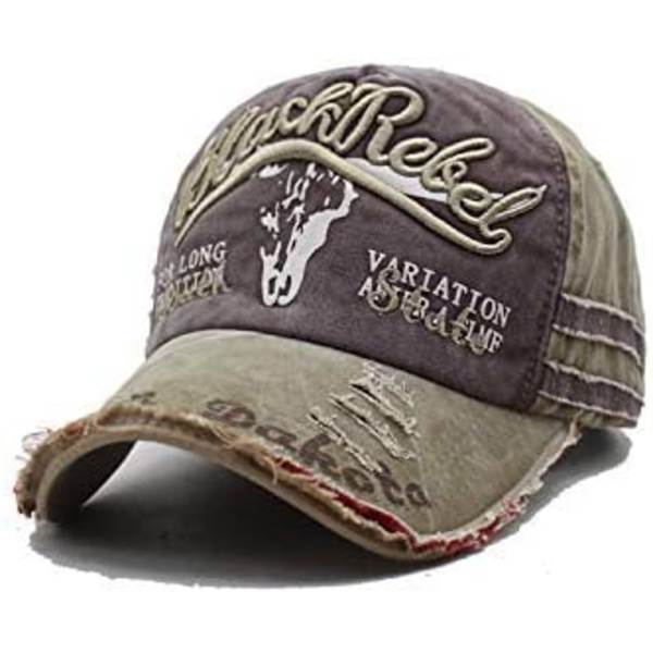 Khaki Baseball Cap Unisex Justerbar Golf Hat Pustende Vintage