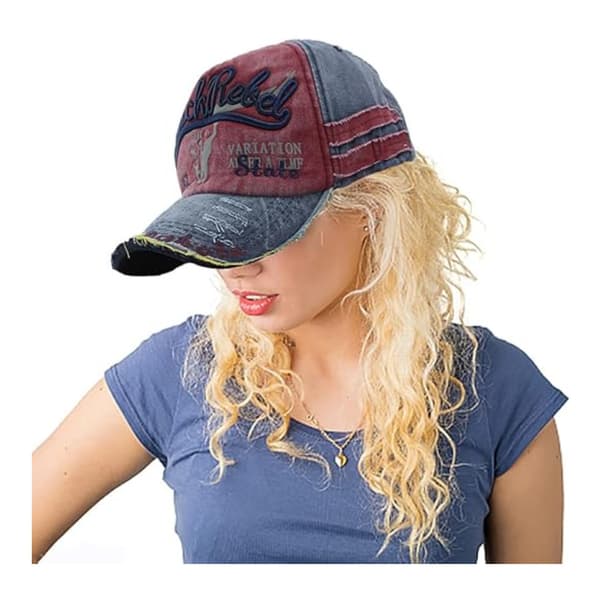 Baseballcaps med graffiti-tekst, vasket caps, cowboy solhatt red