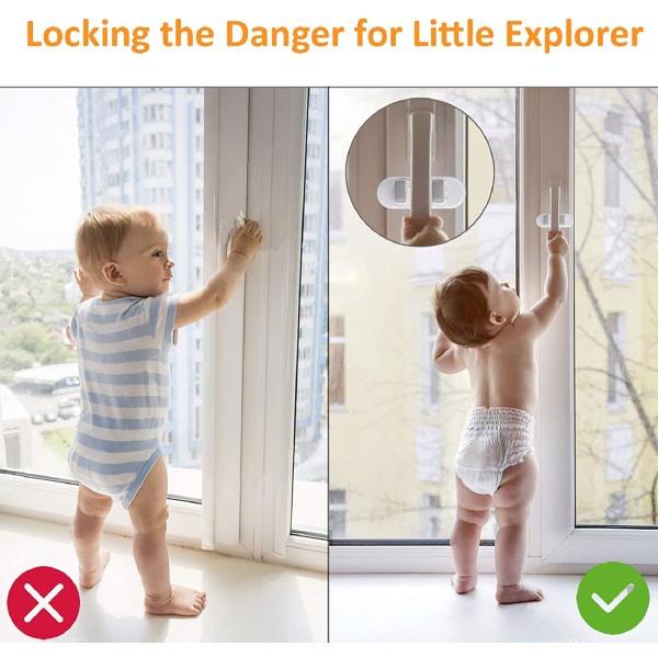 Baby sikkerhetslås Dørstopper (forbedret), 2 pakke barnesikring Lo