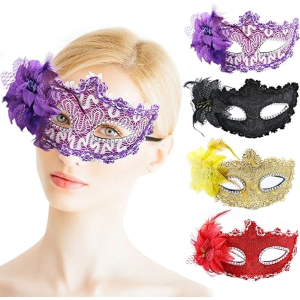 4 Pack Halloween Carnival Masks Sexy Prom Masks Masquerade Masks