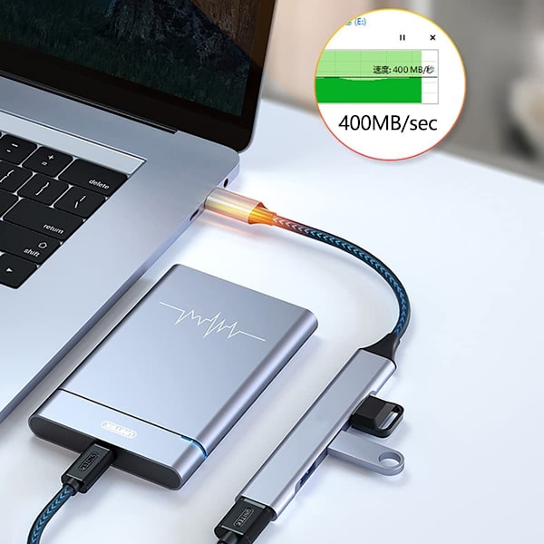 USB-hubb 4 i 1 USB-multiportadapter med 1 USB 3.0-port USB-hubb