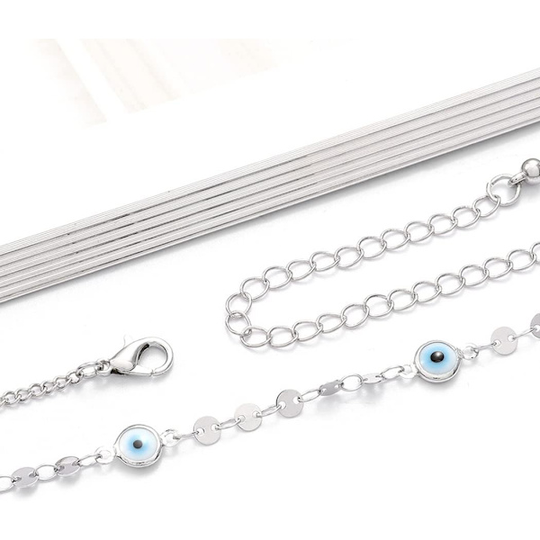 Boho midjekedja med ont öga, silver midjekedja för stranden, midjekedja för kvinnor