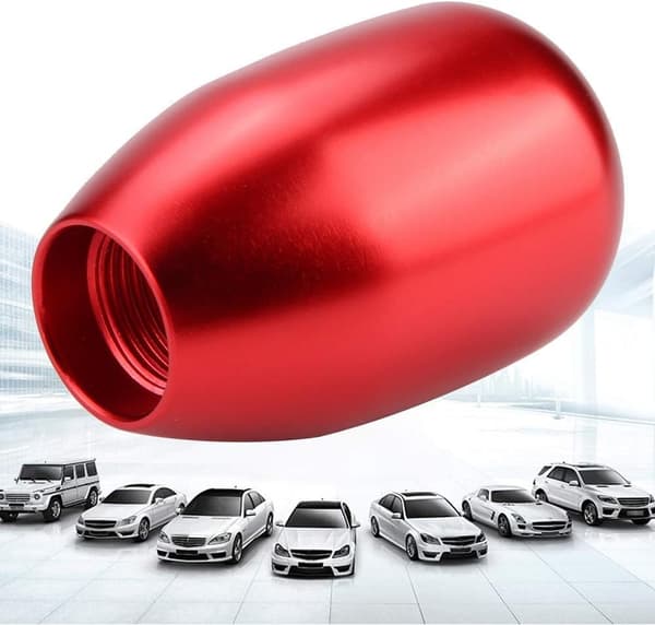 (rød)Gear Shift Knob，5 Speed ​​Manuel Gear Shift Knob med 3 Adap