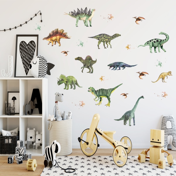 Tegnefilm dinosaur dyr vægklistermærke stue soveværelse baggrund
