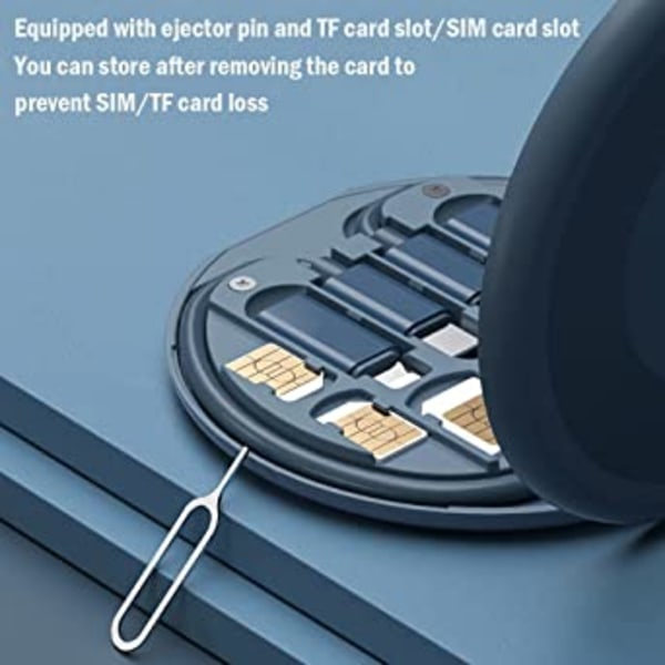 USB (blå) Adapter Kit Kabelkort, Multi-Type opladningskabel taske