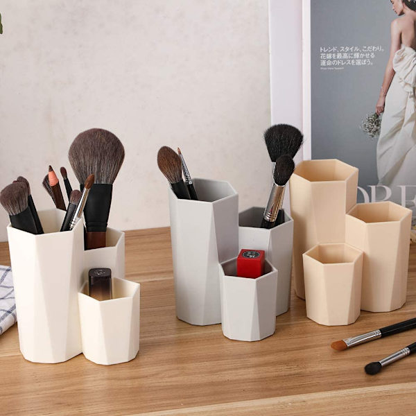 Makeup penselholder grå multifunktion penselholder pot hexagon ma
