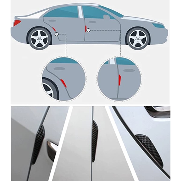 Svart Carbon Fiber Auto Door Bump Protector Sticker for bil SUV